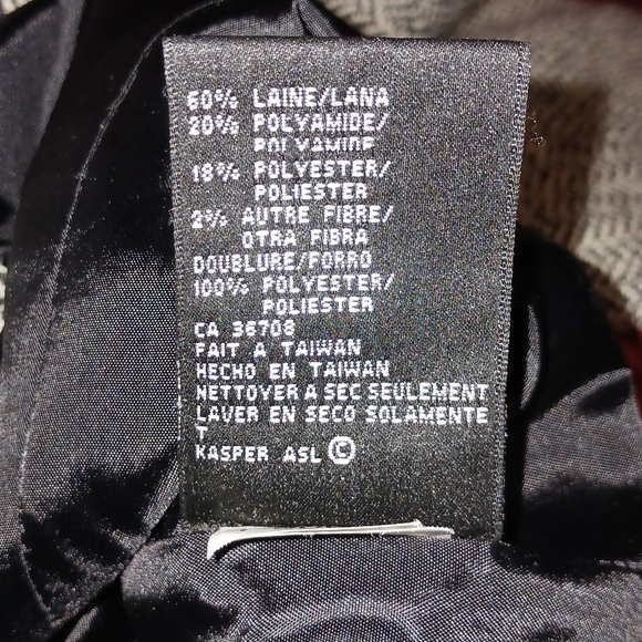 KASPER A.S.L. PETITE 2 Piece Long Sleeve Black/White 60% Wool Skirt Women Sz 8P - Picture 11 of 16